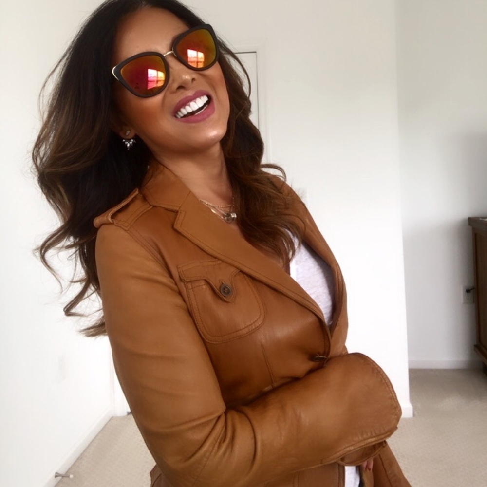 Cognac Lamb Leather Jacket